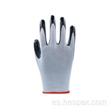 Guantes de seguridad recubiertos con nitrilo liso antiplaje de Hespax